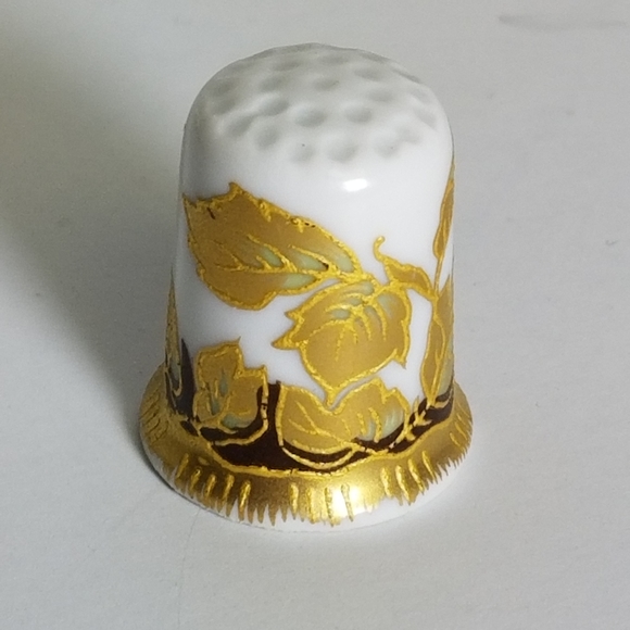 ✅Haviland Limoges France Thimble Gold Ceramic Hand Crafted - Picture 1 of 16